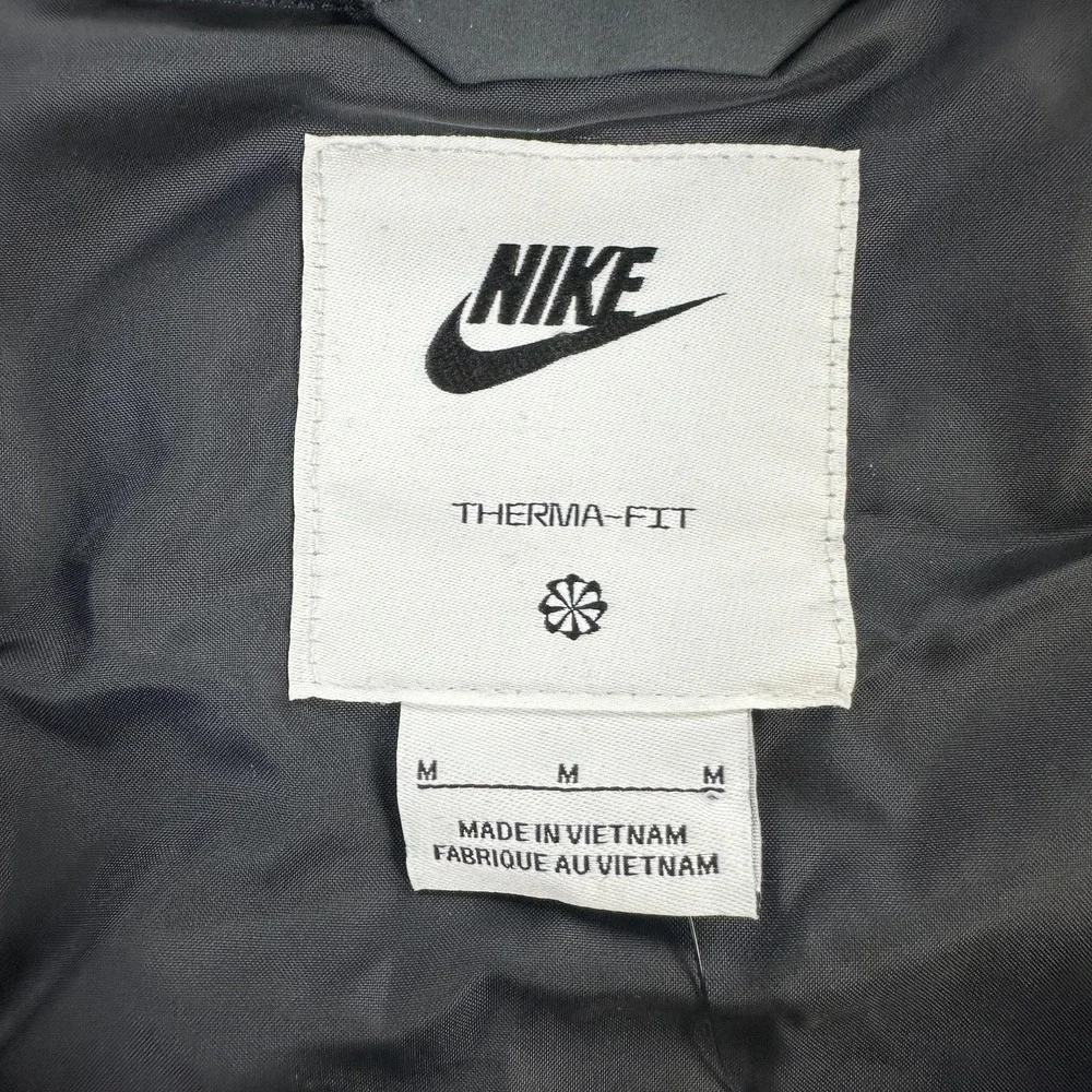Nike Therma-FIT Jacket Mens Medium Black Quilted Loose Fit Synthetic Puffer